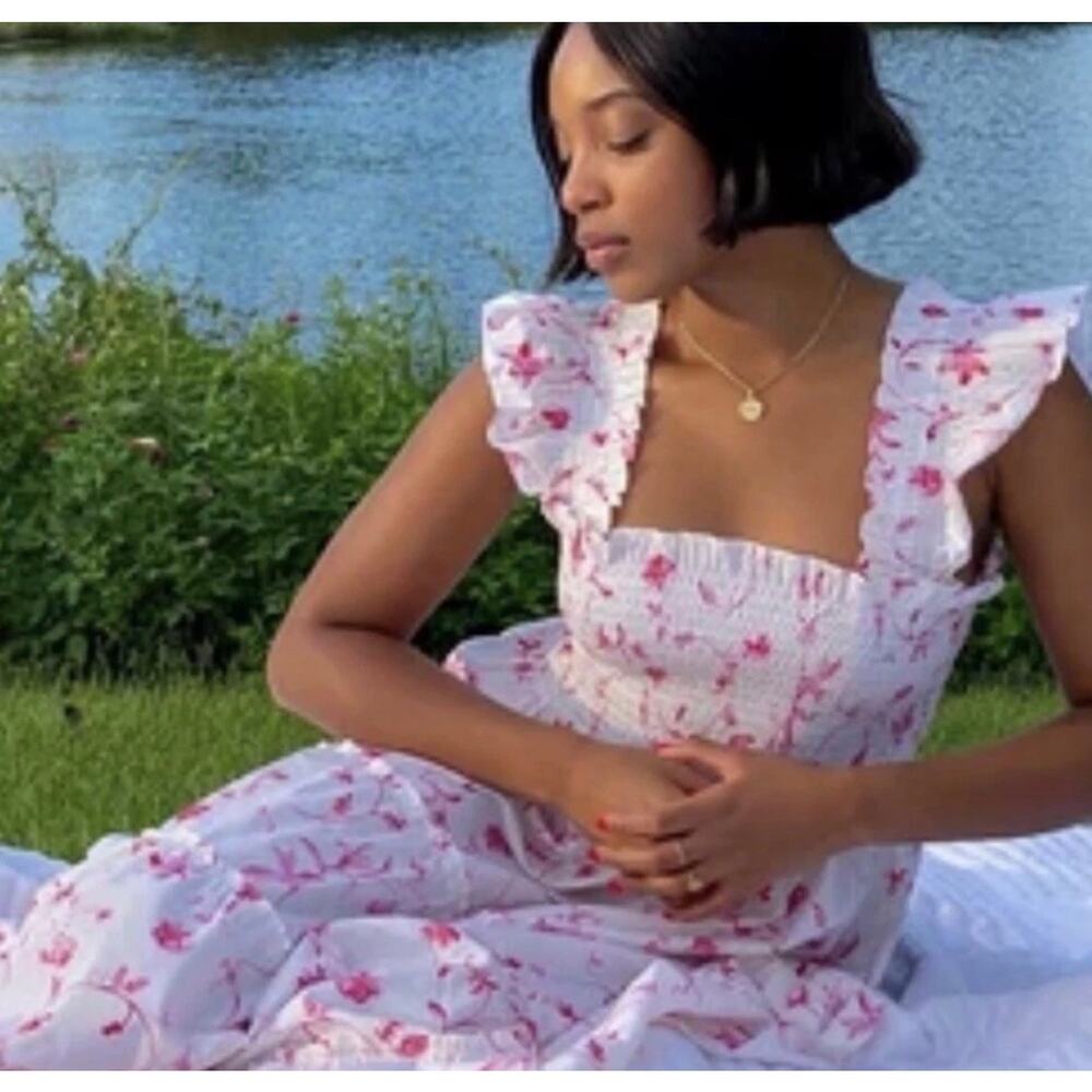 Hill House Home Ellie Nap Dress in Rose Botanical Size Large boho Cottagecore